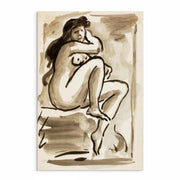 Set of nine monochrome human figure sketches — elegant, timeless artwork from Curat’d Walls.