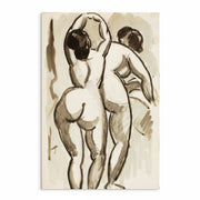 Set of nine monochrome human figure sketches — elegant, timeless artwork from Curat’d Walls.