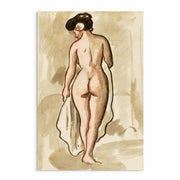 Set of nine monochrome human figure sketches — elegant, timeless artwork from Curat’d Walls.