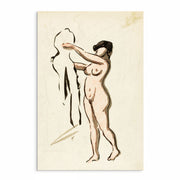 Set of nine monochrome human figure sketches — elegant, timeless artwork from Curat’d Walls.
