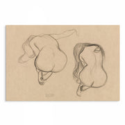 Line drawing of a female figure by Gustav Klimt, c.1900 — minimal, expressive sketch in classical European style.