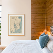 1950s locality map of Avoca and the Central Coast, showing Gosford, Tuggerah Lake, Broken Bay, and surrounding towns and waterways