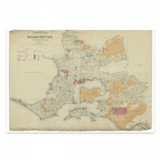 Vintage Map of Mornington County, Victoria - June 1883 Print | Historical Map Art | Classic 19th Century Cartography from Curat'd Walls