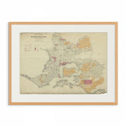 Vintage Map of Mornington County, Victoria - June 1883 Print | Historical Map Art | Classic 19th Century Cartography Oak Frame Curat'd Walls