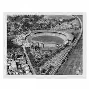 Vintage 1950's aerial photos of iconic Melbourne landmarks: Flinders Street Station, Kings Domain, and MCG. Featuring 'MELBOURNE Retro Skies' set of 3 images capturing the city's charm and heritage from above.