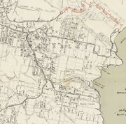 Vintage map of Bellevue Hill to Bondi circa 1911 showing early street layout and subdividable land in Sydney’s eastern suburbs