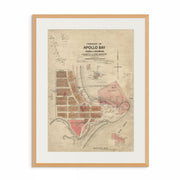 APOLLO BAY: Discover Nostalgia - Vintage Apollo Bay Town Map 1926 Art Print Oak Frame from Curat'd Walls