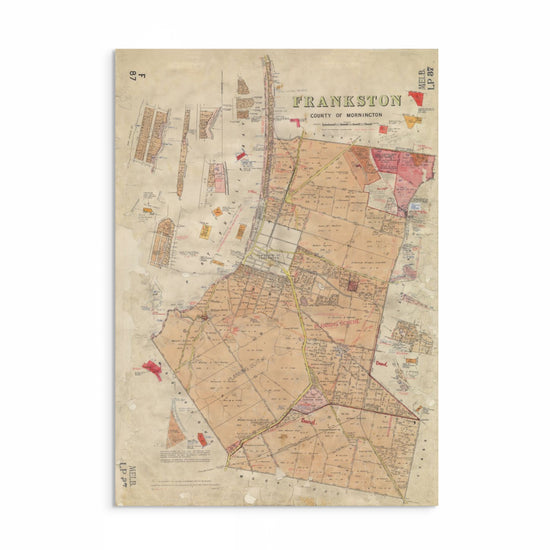 Vintage Frankston Town Map Print | Legacy Unveiled Collection | Historic Frankston Artwork | Curat'd Walls Exclusive | Elegant Wall Decor