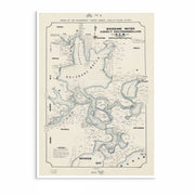 Vintage map of Brisbane Water, New South Wales on a white background