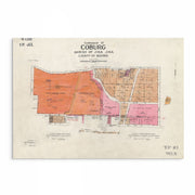 Vintage 1967 map print of Coburg, Melbourne, featuring historic township layout and landmarks. 