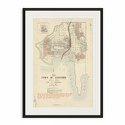 Vintage Map of Gosford, NSW 1887 Black Frame - Curat'd Walls
