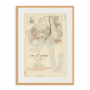 Vintage Map of Gosford, NSW 1887 Oak Frame - Curat'd Walls