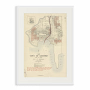 Vintage Map of Gosford, NSW 1887 White Fram e- Curat'd Walls