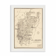 Vintage 1970s Heidelberg Area Map | Melbourne Historic City Map Print | Heritage Collection | Curat'd Walls Exclusive | Classic Melbourne Wall 