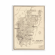 Vintage 1970s Heidelberg Area Map | Melbourne Historic City Map Print | Heritage Collection | Curat'd Walls Exclusive | Classic Melbourne Wall 