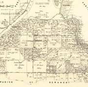 1910 vintage map of Kempsey, NSW showing the Macleay River district, early settlement boundaries, and parish divisions in detailed historic cartographic style.
