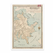 Vintage North Shore, Sydney Map Print 