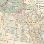 Vintage Map Print of Randwick and surrounding Eastern Suburbs, Sydney