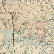 Vintage map of the Ryde district circa 1885–1890 showing Ryde, Hunters Hill, Five Dock, Homebush, and the Parramatta River