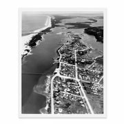 Vintage 1950's aerial black and white photograph of Lakes Entrance, Victoria, from Curat'd Walls