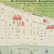 1886 land auction poster labelled South Melbourne and St Kilda, showing early subdivision plans for present-day Middle Park, St Kilda West, and Albert Park