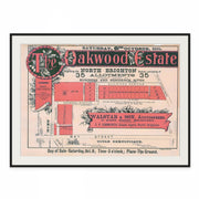 Vintage real estate auction advertisement print from 1888, showcasing North Brighton, Melbourne. Captures the historical essence of North Brighton during the era unveiled black frame