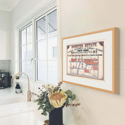 SOUTH YARRA: Discover history with the historic 'Dunster Estate' real estate auction advert land subdivision print from 1886 by Curat'd Walls, showcasing the heritage and development of this iconic Melbourne suburb.
