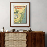 Vintage map showing the drive from Sydney to Mount Kosciuszko via the South Coast & Princes Highway, published by Balmain Bros (Bega) Ltd circa 1927.