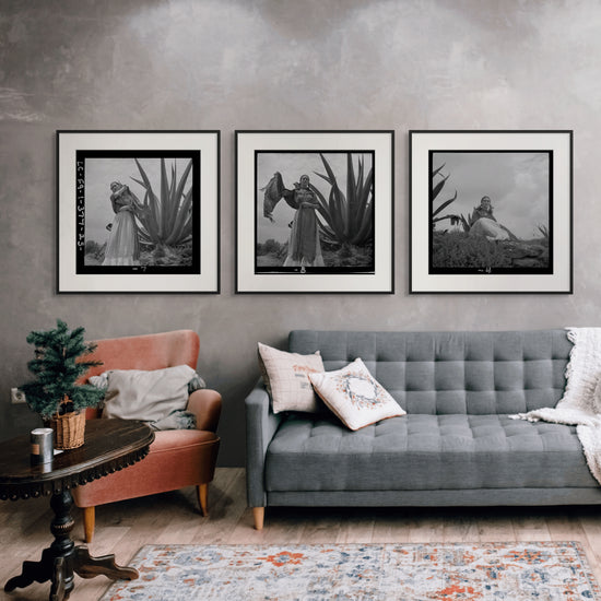 Vintage 1940s black and white portraits of Frida Kahlo, emotional and powerful photo print set for gallery walls and artist-inspired interiors