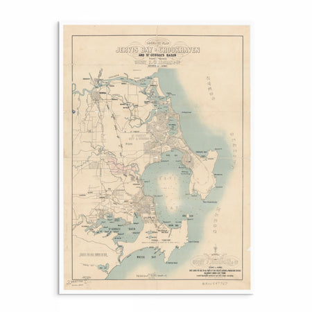 Vintage 1960s locality plan map of Jervis Bay and Nowra, NSW, showcasing the coastal charm and historical layout of the area