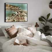 Vintage aerial photo print of Manly, Sydney, capturing coastal charm, from Curat'd Walls