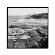 Set of four 1950s black and white photo prints of Austinmer beach, South Coast NSW, featuring natural landscapes and minimal coastal composition