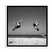 1940s Beach Acrobat Prints by George Caddy – Vintage Black & White Photography of Bondi Beach
