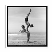 1940s Beach Acrobat Prints by George Caddy – Vintage Black & White Photography of Bondi Beach