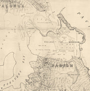1885 original map of Narooma, NSW — black and white vintage coastal land survey with aged paper texture, ideal for heritage-inspired Australian wall decor.