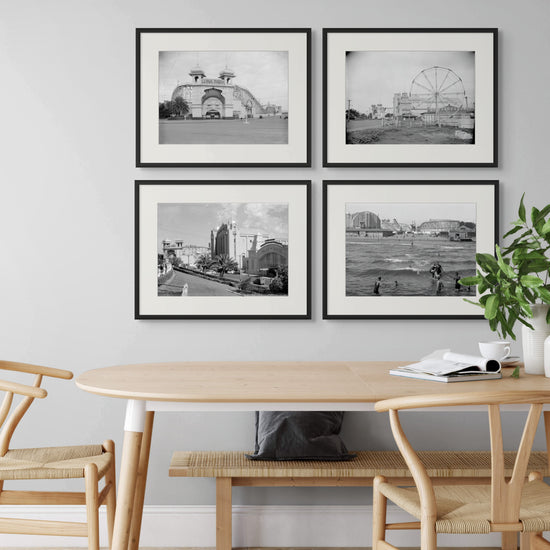 ST KILDA Nostalgia: Set of 4 Vintage Black and White Photo Prints - Timeless Urban Art Collection from Curat'd Walls