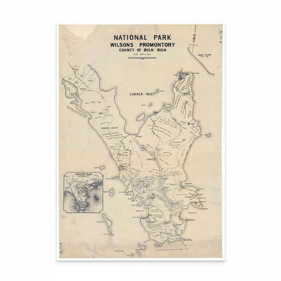 Discovering Wilsons Promontory: Vintage Map of Victoria's National Treasure from Curat'd Walls